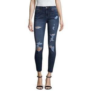 Ripped ankle jean jeggings